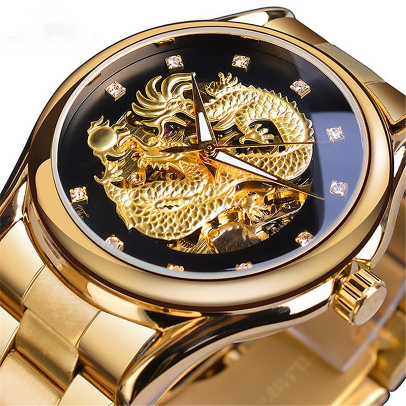 Steel Band Dragon Watch Hollow Waterproof Automatic Mechanical Watch
