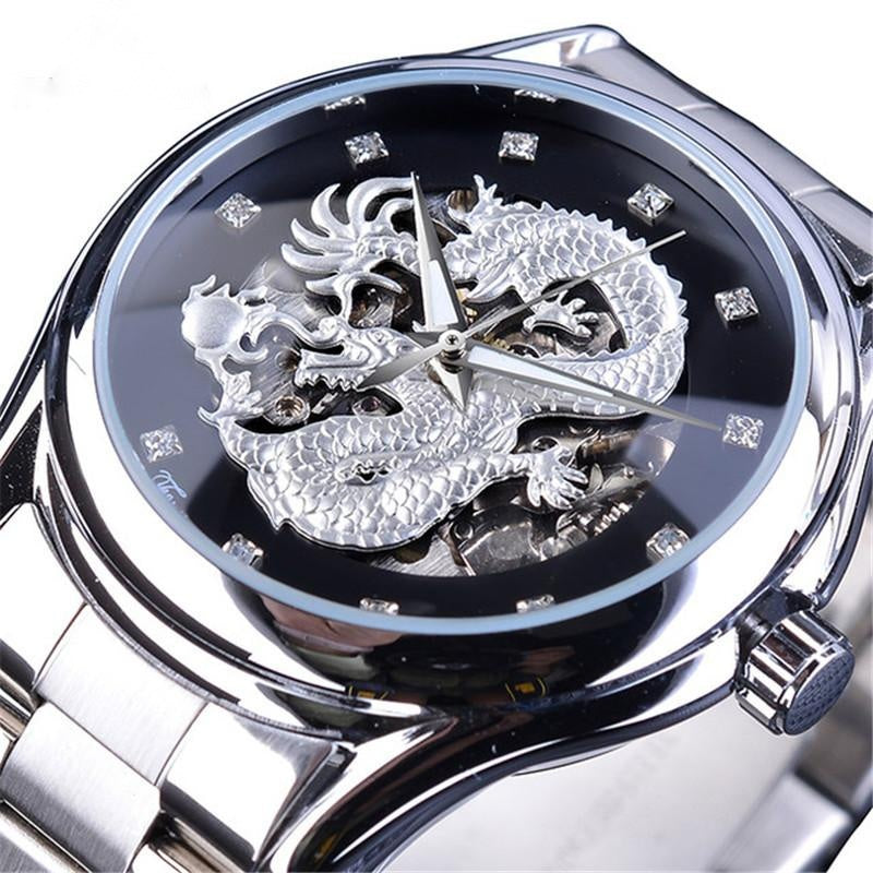 Steel Band Dragon Watch Hollow Waterproof Automatic Mechanical Watch
