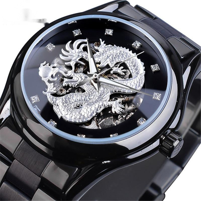 Steel Band Dragon Watch Hollow Waterproof Automatic Mechanical Watch