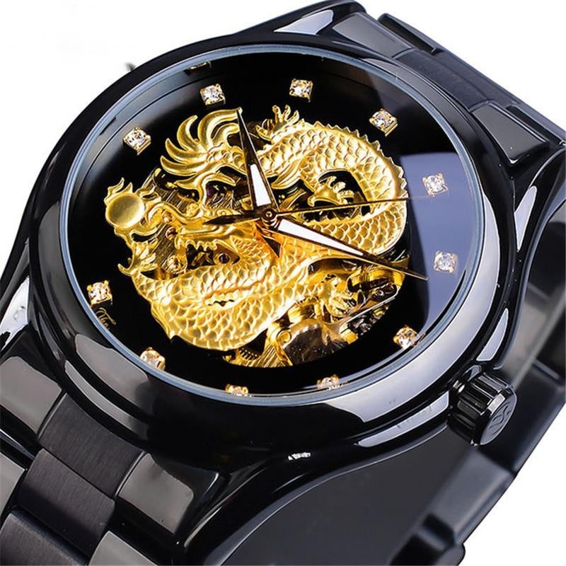Steel Band Dragon Watch Hollow Waterproof Automatic Mechanical Watch