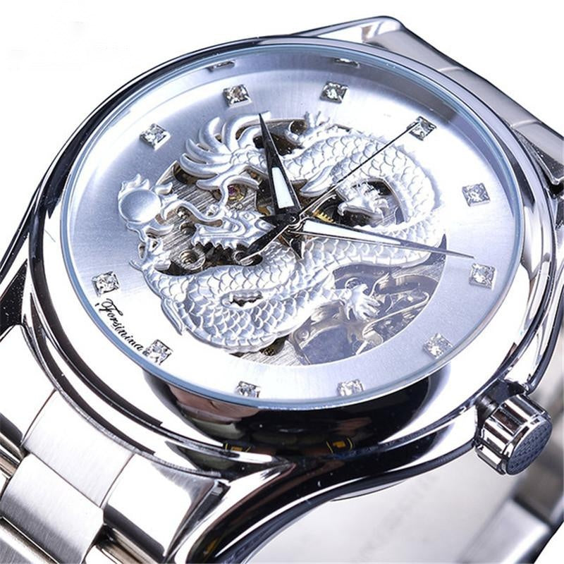 Steel Band Dragon Watch Hollow Waterproof Automatic Mechanical Watch