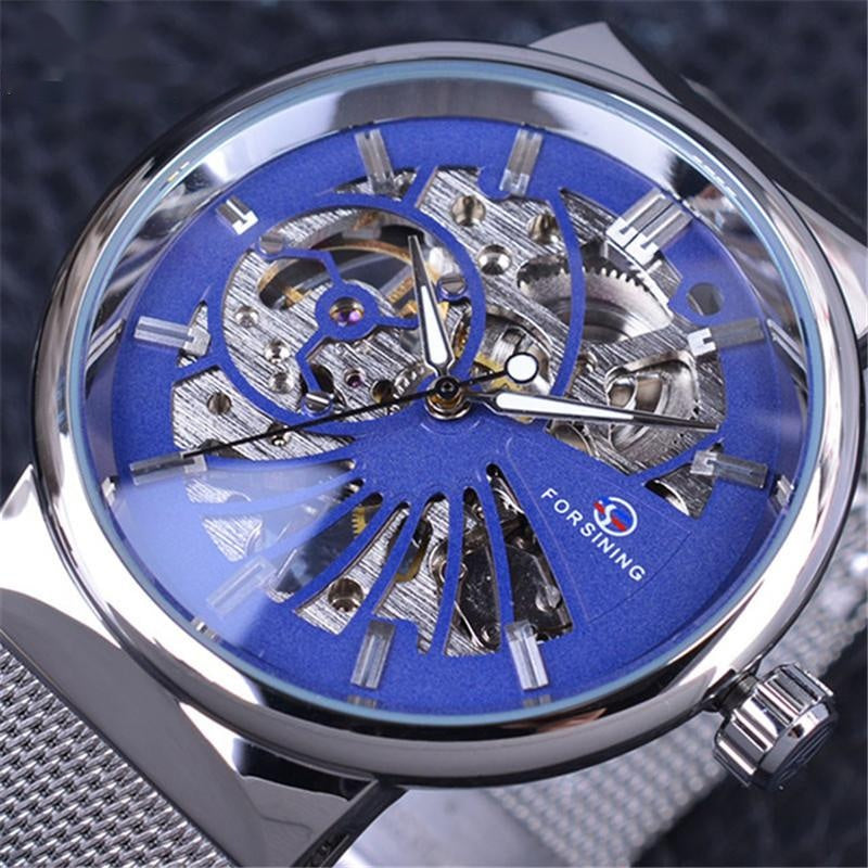 woven mesh belt mechanical watch, view 9 - MRSLM