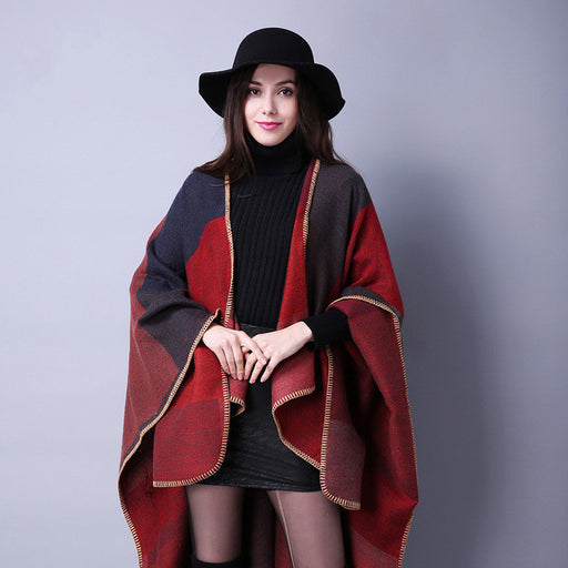 large plaid cashmere-look scarf - MRSLM