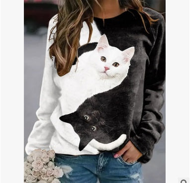 printed round neck pullover sweater - MRSLM