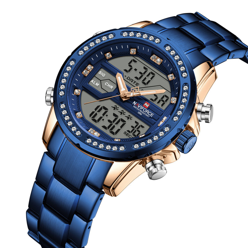 Men's steel quartz sports watch, view 4 - MRSLM