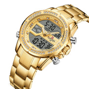 Men's steel quartz sports watch, view 5 - MRSLM
