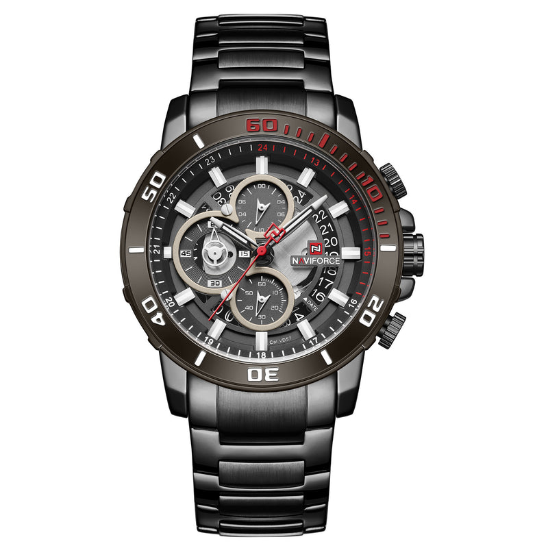 men's steel band calendar watch, view 4 - MRSLM