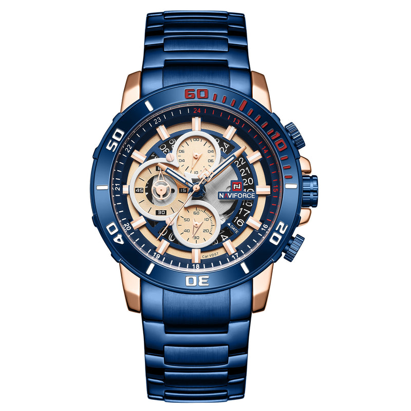 men's steel band calendar watch, view 2 - MRSLM