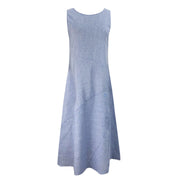 casual striped sleeveless maxi dress, view 7 - MRSLM
