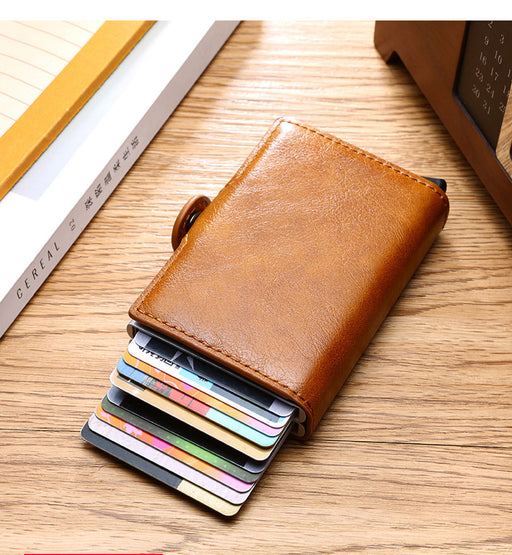 Men's RFID card holder wallet with money clip - MRSLM