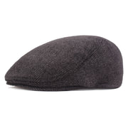 herringbone beret cap, view 3 - MRSLM