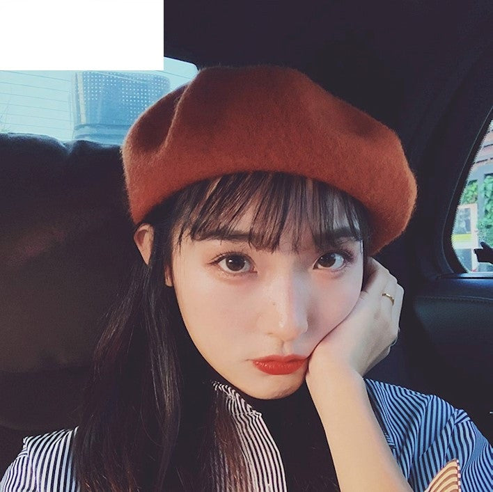 big wool beret for women, view 3 - MRSLM