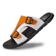 men's casual leather flip flops, view 4 - MRSLM