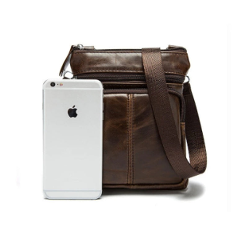 retro cowhide shoulder bag, view 3 - MRSLM