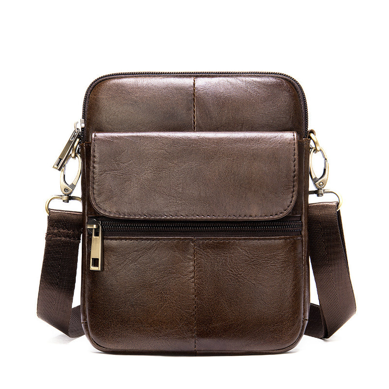 men's cowhide leather shoulder bag, view 2 - MRSLM