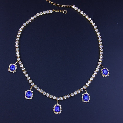 colorful crystal pendant necklace, view 3 - MRSLM