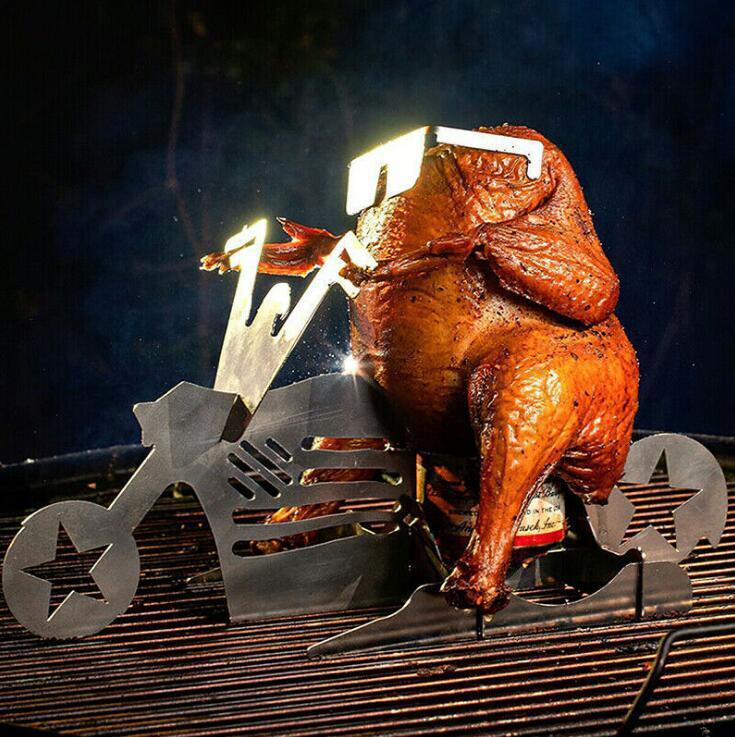 motorcycle beer can chicken stand, view 5 - MRSLM