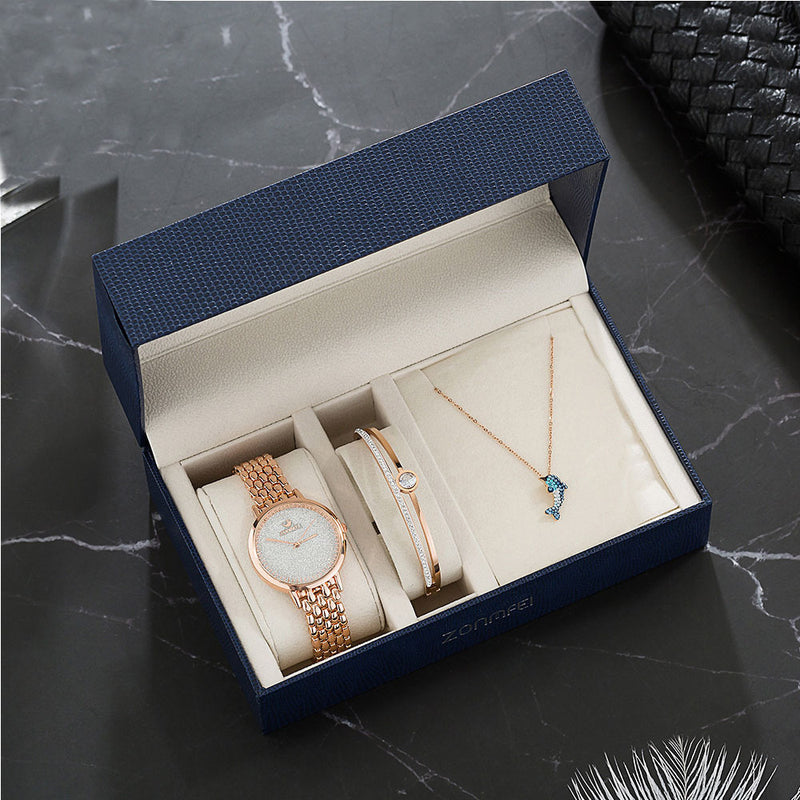 women's quartz watch gold, view 3 - MRSLM