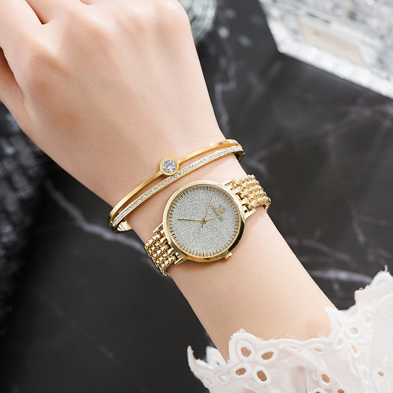 women's quartz watch gold, view 2 - MRSLM