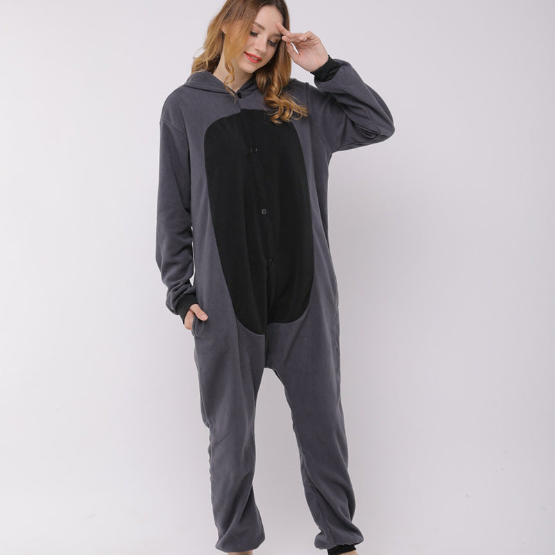 Raccoon Hooded Fleece Onesie Pajamas