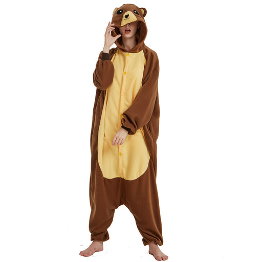 Animal hooded fleece onesie pajamas - MRSLM