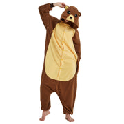 Animal hooded fleece onesie pajamas, view 3 - MRSLM