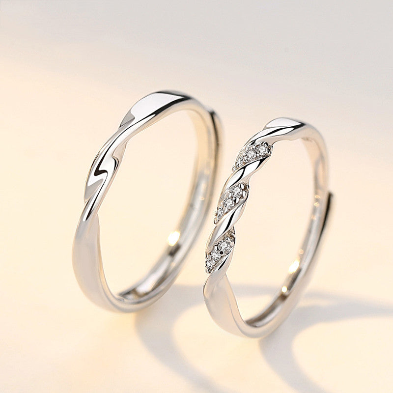 couple silver ring, view 7 - MRSLM