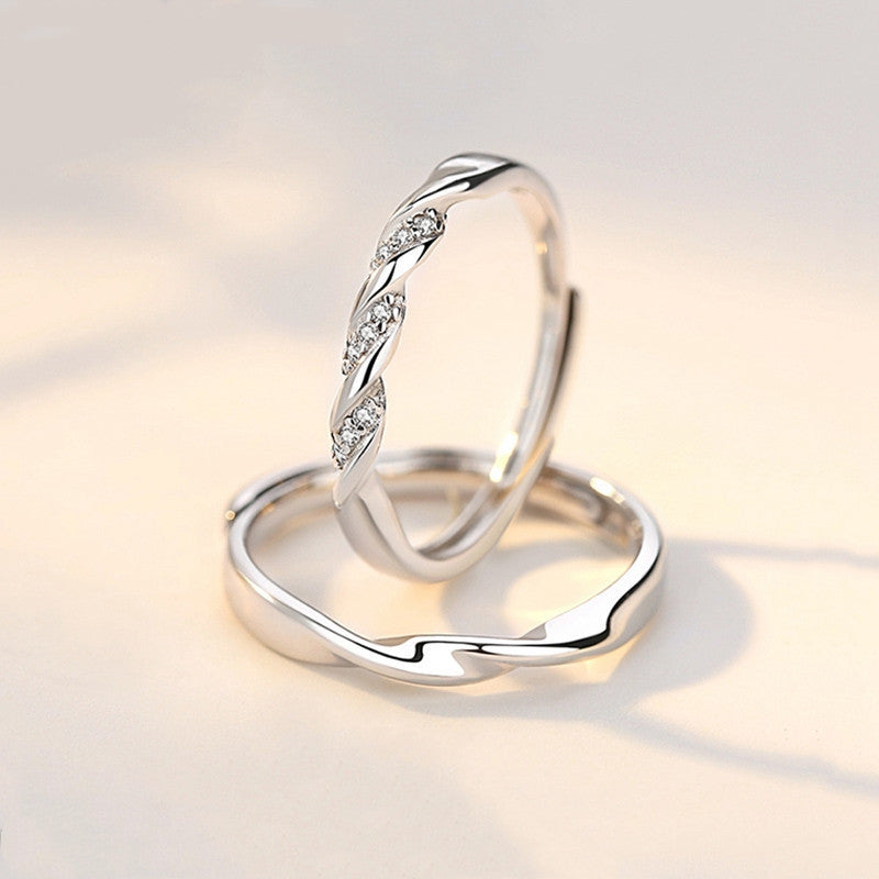 couple silver ring, view 2 - MRSLM