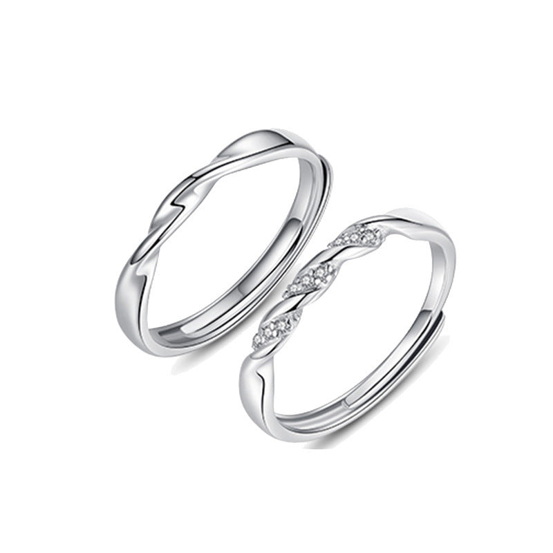 couple silver ring, view 4 - MRSLM