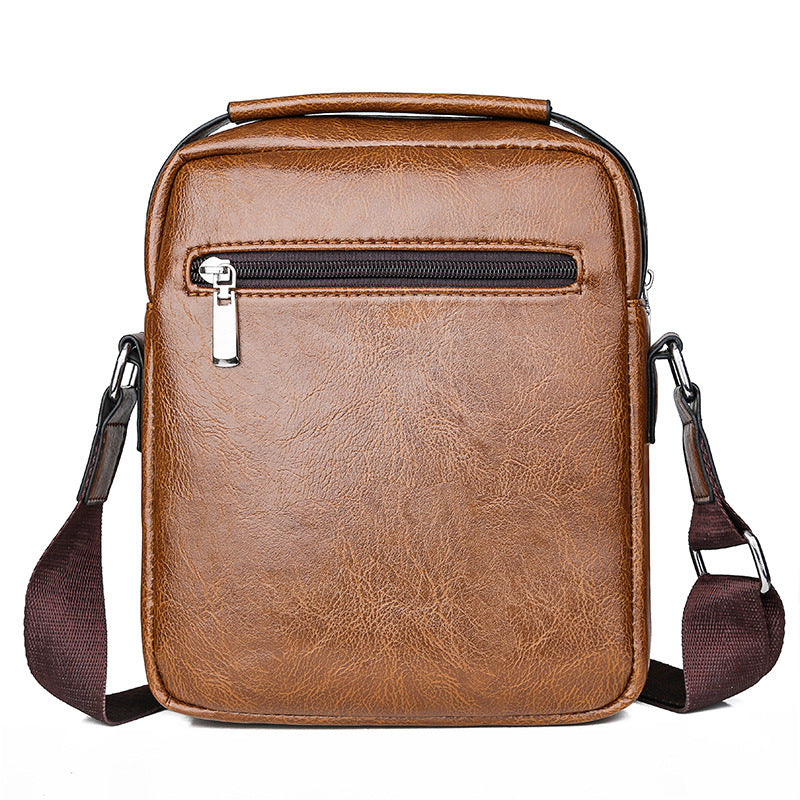 men's PU leather messenger bag, view 2 - MRSLM