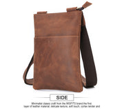 men's leather shoulder messenger bag, view 5 - MRSLM