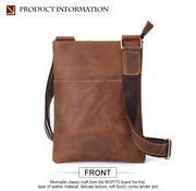 men's leather shoulder messenger bag, view 3 - MRSLM
