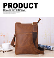 men's leather shoulder messenger bag, view 2 - MRSLM