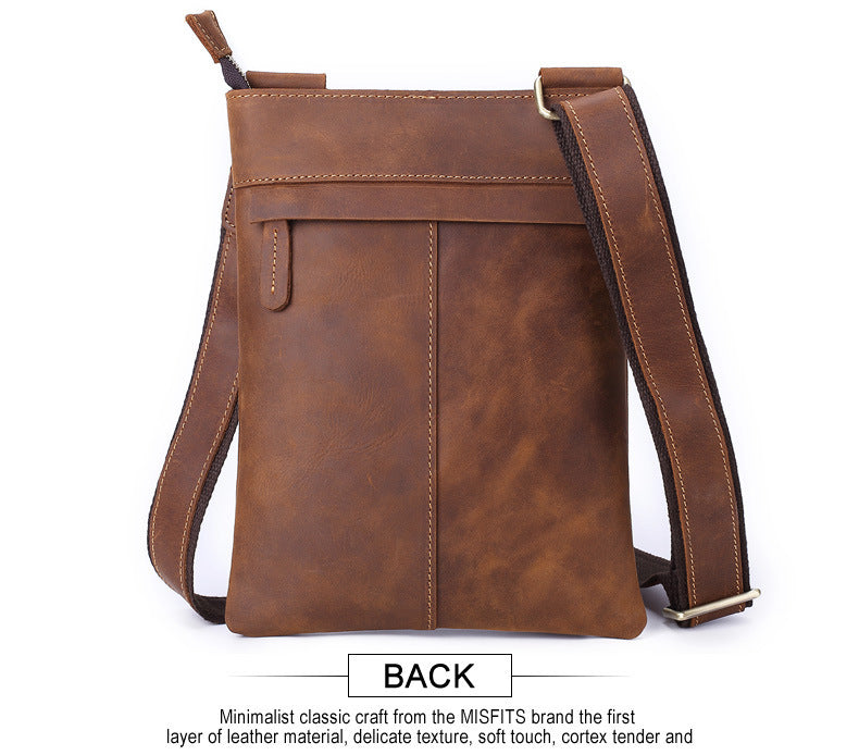 men's leather shoulder messenger bag - MRSLM