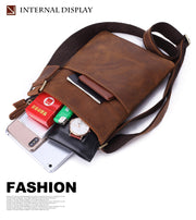 men's leather shoulder messenger bag, view 7 - MRSLM