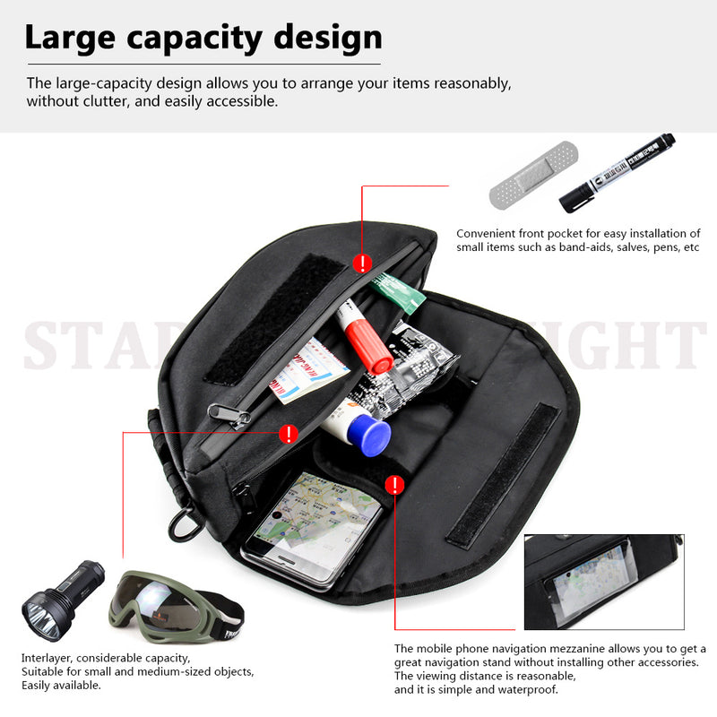 Motorcycle handlebar bag, view 5 - MRSLM