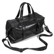 large leather gym messenger bag, view 4 - MRSLM