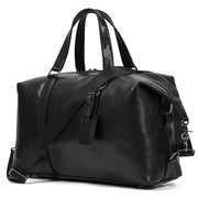 large leather gym messenger bag, view 3 - MRSLM