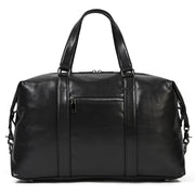 large leather gym messenger bag, view 5 - MRSLM