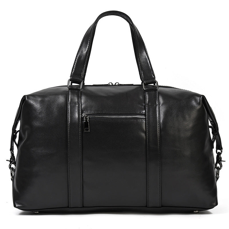 large leather gym messenger bag, view 5 - MRSLM
