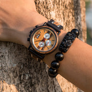 men's handmade wooden watch, view 2 - MRSLM