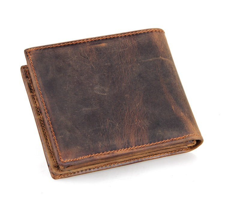 Men's cowhide leather bifold wallet, view 3 - MRSLM
