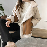 Women's faux suede sherpa-lined moto jacket, view 5 - MRSLM