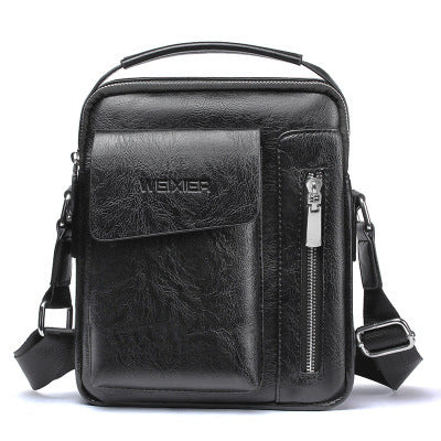 men's PU leather messenger bag, view 3 - MRSLM