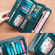 women's long leather clutch wallet - MRSLM