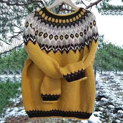 women's round neck loose pullover sweater, view 15 - MRSLM