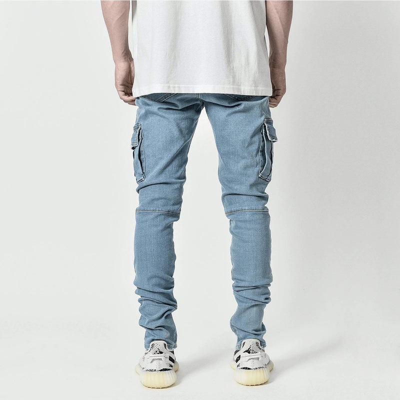 men's multi-pocket denim jeans, view 2 - MRSLM