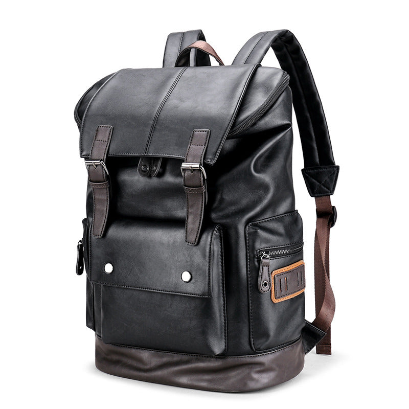 Retro PU leather backpack, view 5 - MRSLM