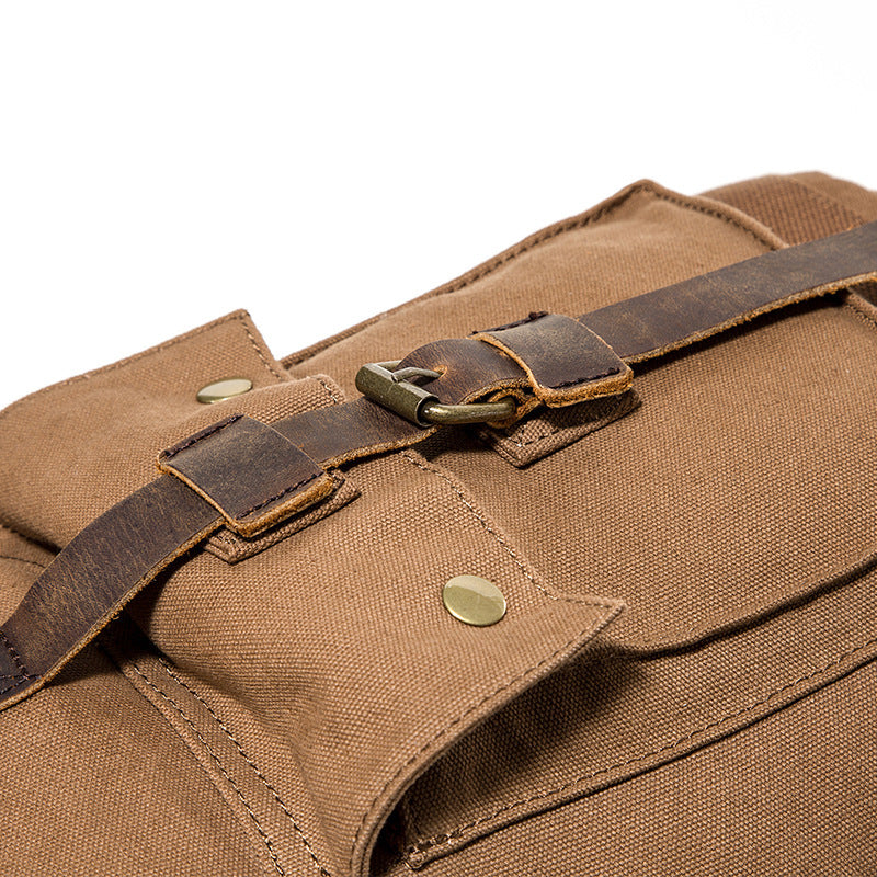 fashion travel canvas backpack, view 5 - MRSLM