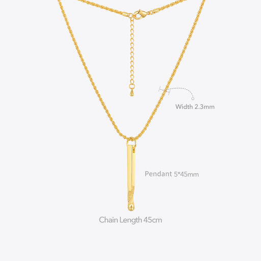 minimalist twist pendant necklace, view 3 - MRSLM